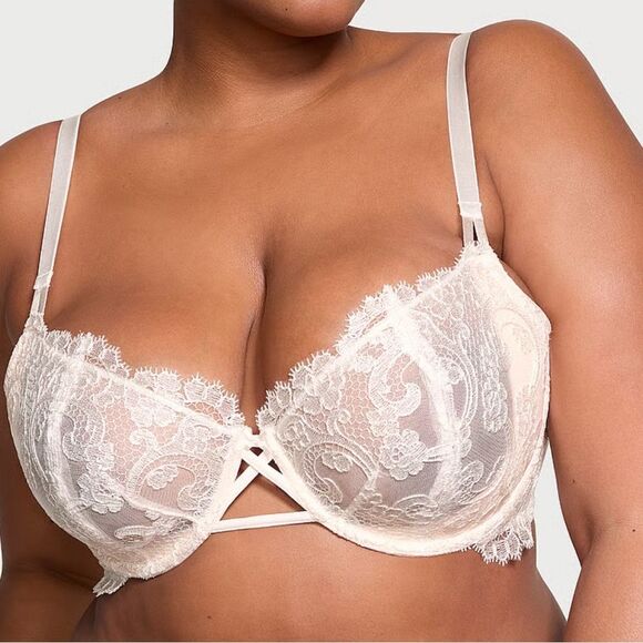 Victoria’s Secret Wicked Unlined Boho Embroidery Balconette Bra GREEN 36DD NWT - Picture 2 of 9